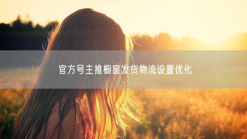官方号主推橱窗发货物流设置优化