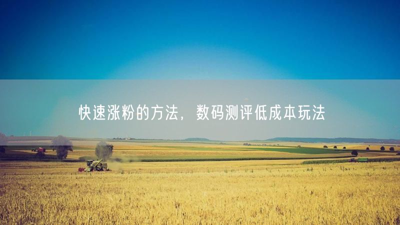 快速涨粉的方法，数码测评低成本玩法