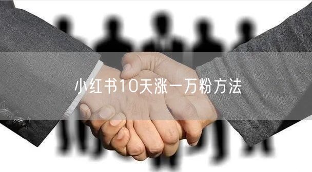 小红书10天涨一万粉方法