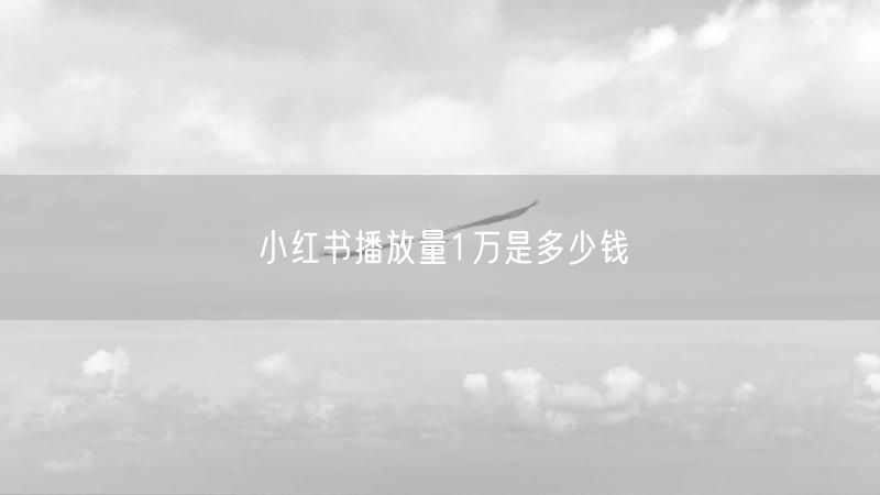 小红书播放量1万是多少钱