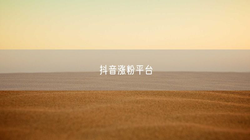 抖音涨粉平台