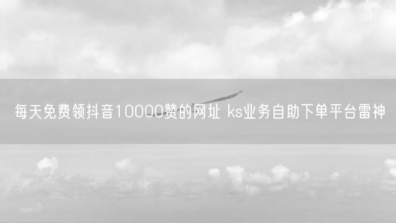 每天免费领抖音10000赞的网址 ks业务自助下单平台雷神