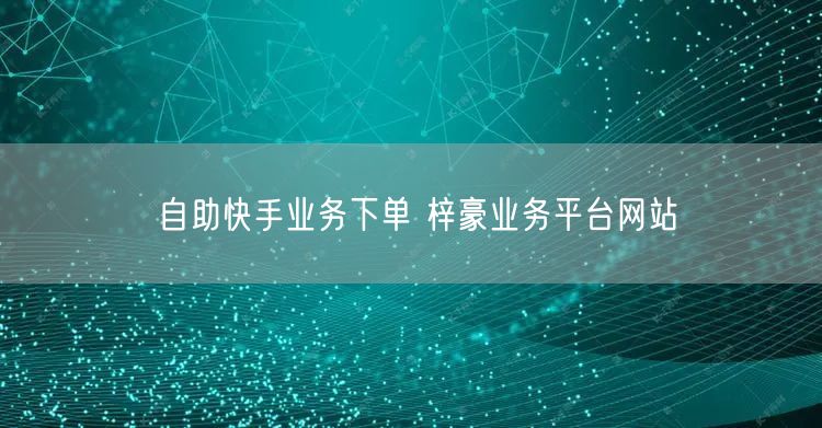 自助快手业务下单 梓豪业务平台网站