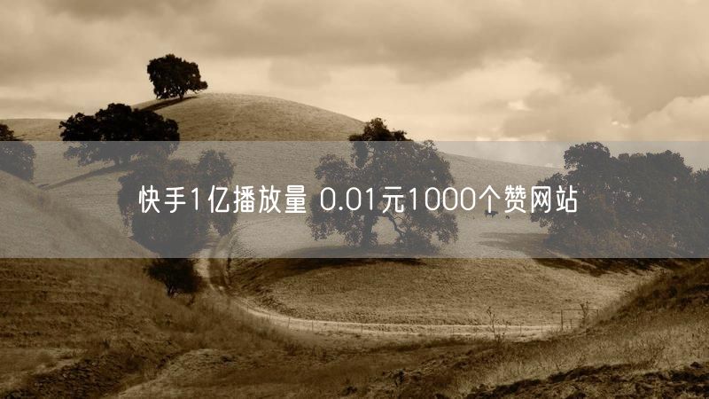快手1亿播放量 0.01元1000个赞网站