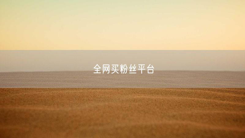 全网买粉丝平台