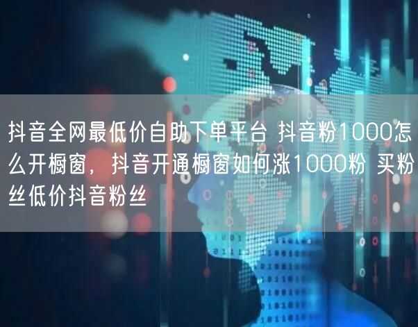 抖音全网最低价自助下单平台 抖音粉1000怎么开橱窗，抖音开通橱窗如何涨1000粉 买粉丝低价抖音粉丝