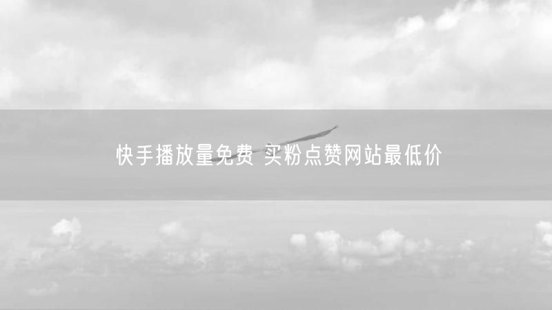 快手播放量免费 买粉点赞网站最低价