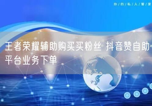 王者荣耀辅助购买买粉丝 抖音赞自助平台业务下单