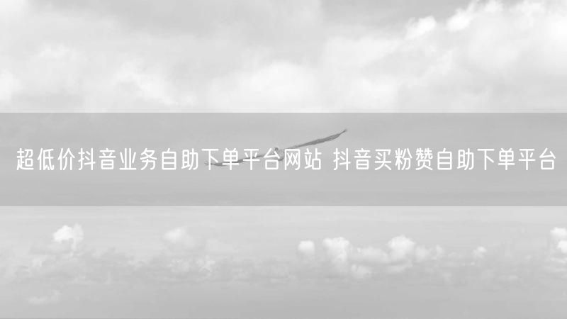 超低价抖音业务自助下单平台网站 抖音买粉赞自助下单平台