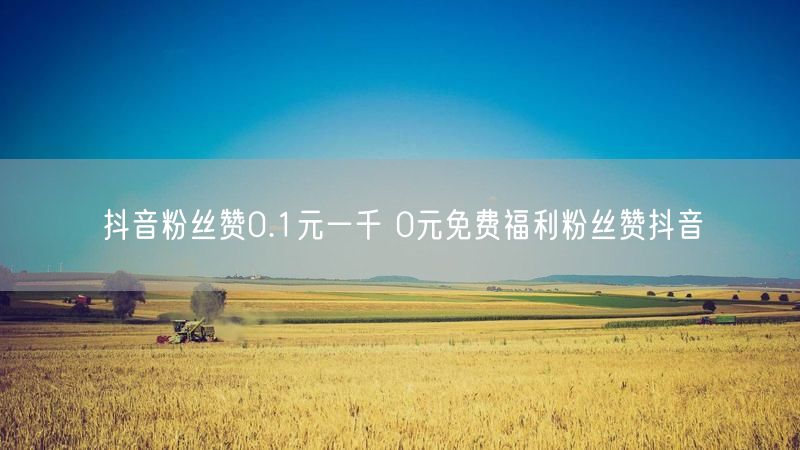 抖音粉丝赞0.1元一千 0元免费福利粉丝赞抖音