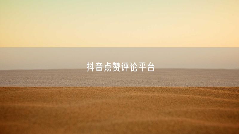 抖音点赞评论平台