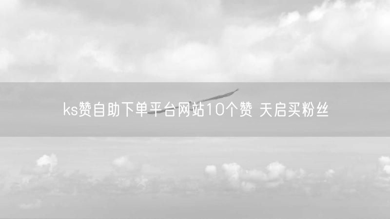 ks赞自助下单平台网站10个赞 天启买粉丝