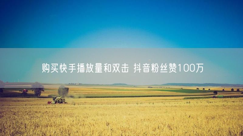 购买快手播放量和双击 抖音粉丝赞100万