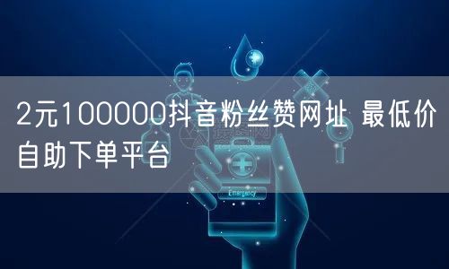 2元100000抖音粉丝赞网址 最低价自助下单平台