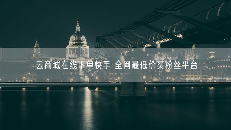 云商城在线下单快手 全网最低价买粉丝平台