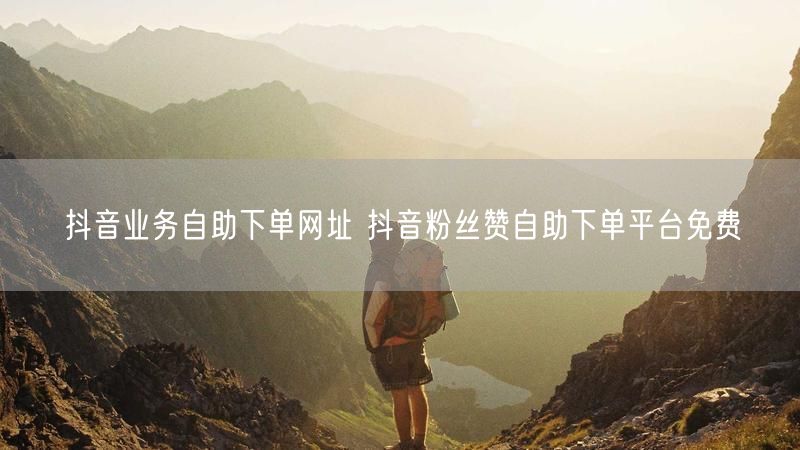 抖音业务自助下单网址 抖音粉丝赞自助下单平台免费