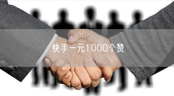快手一元1000个赞