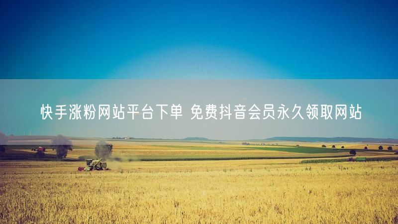 快手涨粉网站平台下单 免费抖音会员永久领取网站