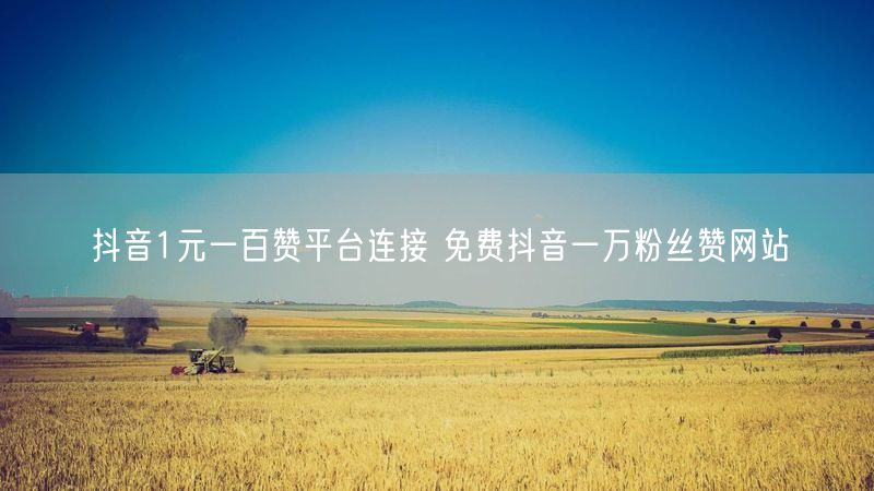 抖音1元一百赞平台连接 免费抖音一万粉丝赞网站