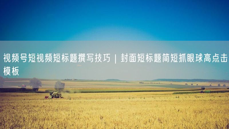 视频号短视频短标题撰写技巧｜封面短标题简短抓眼球高点击模板