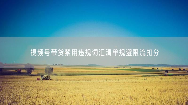 视频号带货禁用违规词汇清单规避限流扣分